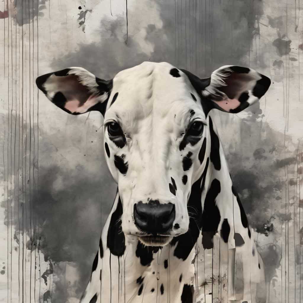 Dalmatian dog portrait with contemporary art style and influence of modern artists.