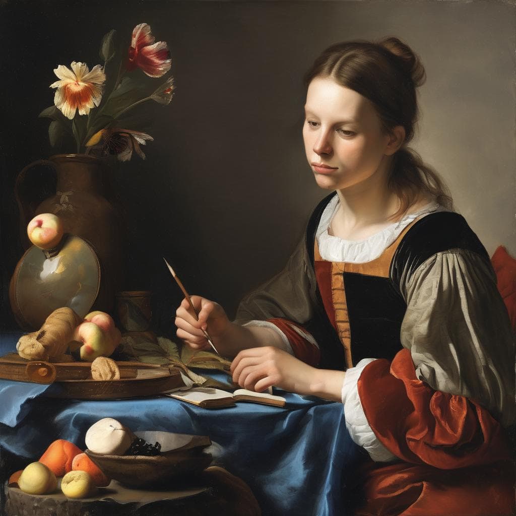 Παράθυρο σε σύγχρονη τέχνη και επιρροή καλλιτεχνών, με έμφαση στη μπαρόκ αισθητική και λεπτομέρειες.